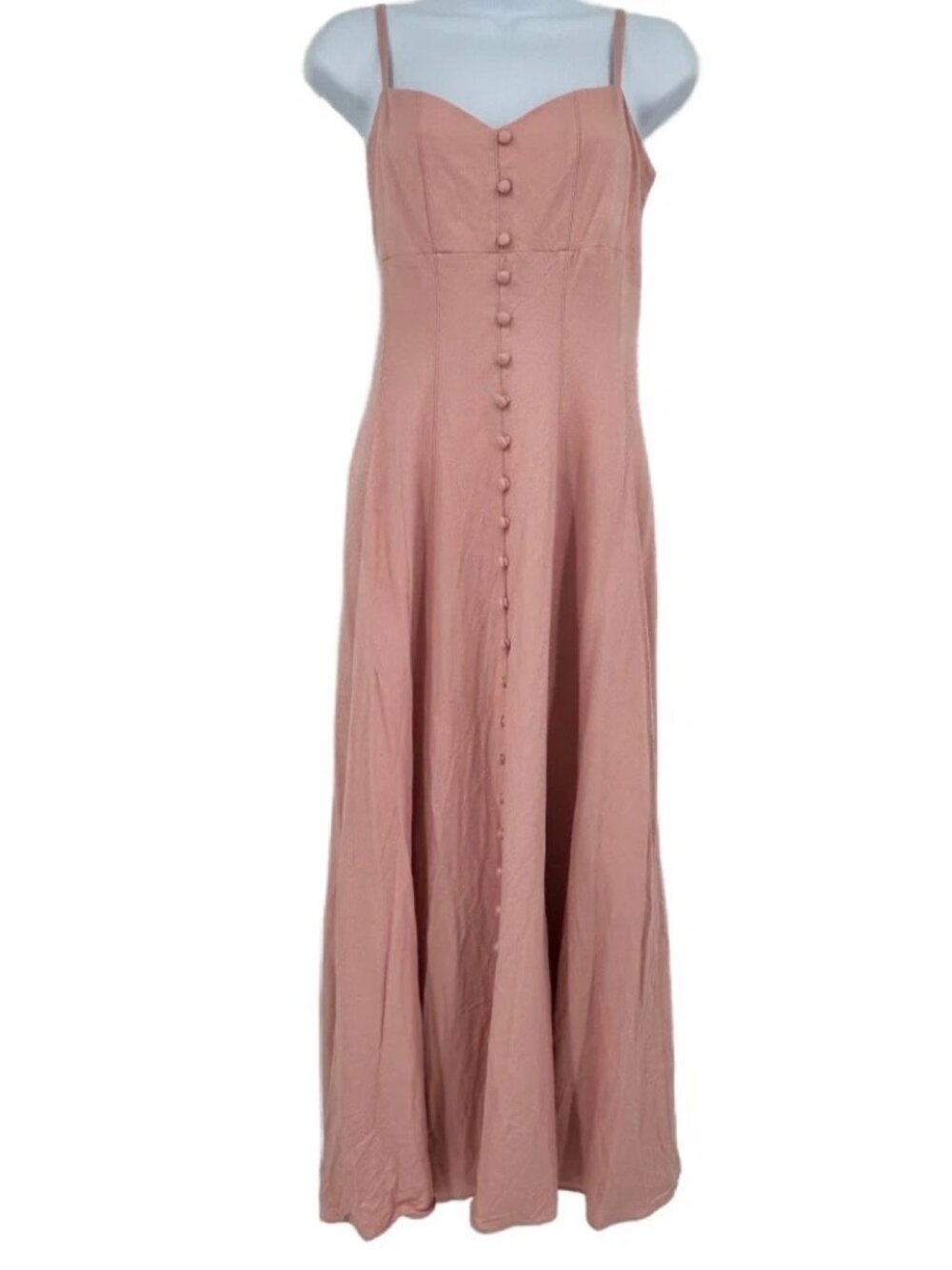 Taylor Cottage Coquette Babydoll Midi Dress Women 12 Faux Button Feminine Dainty